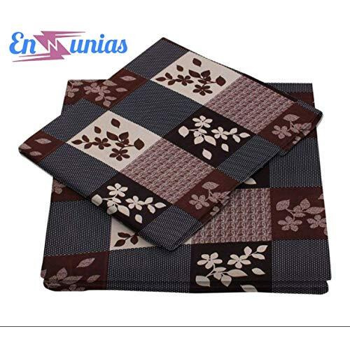 Engunias King Collection Beautiful 3D Polycotton 154Tc Double Bed Sized (90 X 90) Bedsheet With 2 Free Maching Pillow Covers Color- Coffee Check Floral Pattern