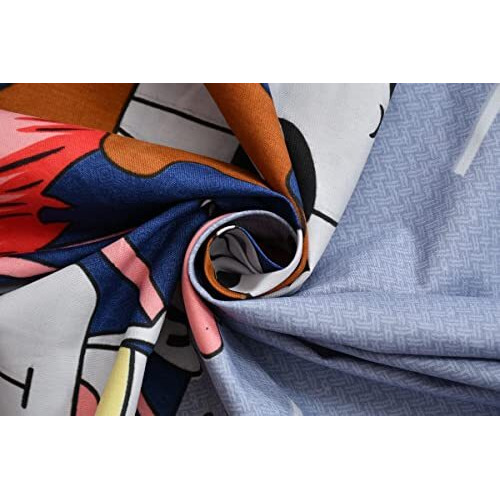 Pnp Textiles Animal Carnival Kids Double Bedsheet With 2 Pillow Covers Cute Cartoon Printed Bed Cover Made With Pure Microfiber (Bedsheet Size 90X90 Inch)(Colour-Blue And Grey)
