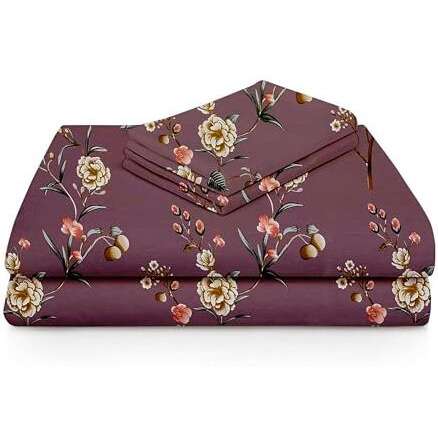 Hammer Pro Double Bed Bedsheet With 2 Pillow Covers (Peach)