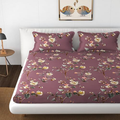 Hammer Pro Double Bed Bedsheet With 2 Pillow Covers (Peach)
