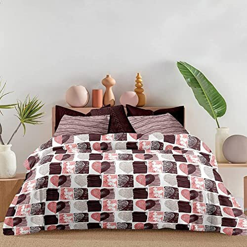 Cozy Furnish Printed Cotton Bedsheets With 2 Pillow Cover - 100% Cotton Double Bedsheet (220 X 245 Cm, Brown)