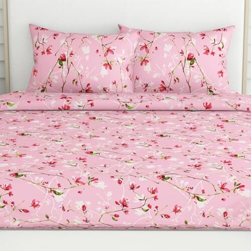 Haus & Kinder Bedsheet,100% Cotton Double Bed Bed Sheet, 186 Tc Pure Cotton Bedsheet For Queen Size Bed, Cotton Double Bedsheets With 2 Pillow Covers,Svr