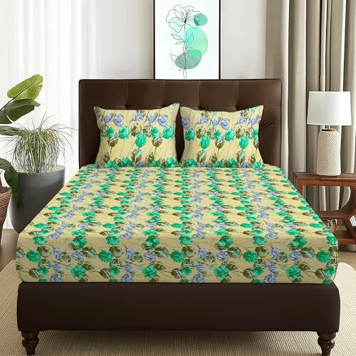Story@Home Bedsheet For Double Bed | 180 Tc | Multicolor | Floral | 1 Piece Microfiber Bedsheet For Double Bed With 2 Pillow Covers (225 X 250Cm) Perfect For Home Decor & Gifting | Microfiber Bedsheet