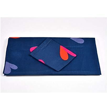 Engunias Prime Collection Polycotton 144 Tc Colorfull Heart Abstract Design Double Sized Bedsheet With 2 Free Matching Pillow Covers (90 * 90 Inch Color Code-Dark Blue)