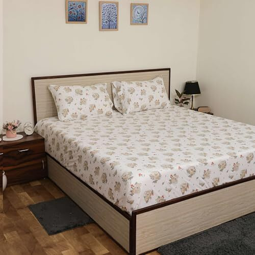 Bhoomi Impex Printed Bedsheet For Size Double Bed With 2 Pillow Covers Microfiber For Summer Breathable Soft Wrinklefree Soft Touch & Skin Friendly (90 X 100 Inches,Koala Cuddles)