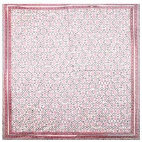 Tamasvini 100% Cotton 144 Tc 1 Bedsheet With 2 Pillow Covers Sanganeri Jaipuri Print (Size 90 Inches X 108 Inches) Standard King Size Bedsheet For Home And Living Room (Red Boota)