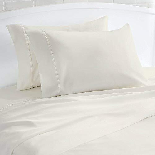 Double Size Bedsheet With Pillow Cover |Microfiber Bedsheets |Microfiber Bed Sheet | Chadar - Flat Sheet With 2 Pillow Covers - Ivory Solid