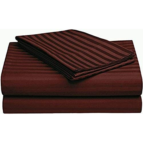 Rrc Super Soft Brushed Microfiber Cotton Satin Stripes Double Bed Sheet With 2 Pillow Cover,90X108(Inches) Bedsheet With Pillow Covers