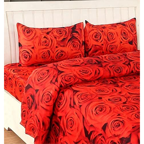 Engunias Prime Collection Polycotton144 Tc Premium Double Sized Bedsheet With 2 Free Maching Pillow Covers(90 * 90) Inch Color- Yellow Mixed Design_Unique