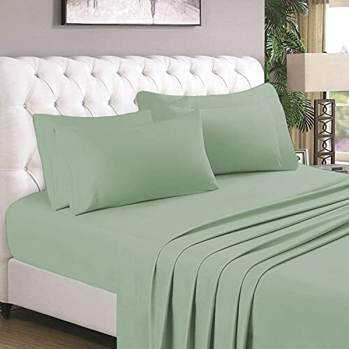 Yrm Bedding's 800-Series Platinum Collection Giza Egyptian Cotton Bedsheet With 2-Pillow Covers | Double Bed Bedsheet - Emerald Green