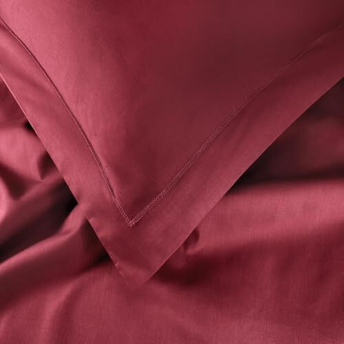 Sassoon Caldezonia Mercerised Cotton Bedsheet  300 Tc, Smooth Silky Fabric, King Size (108 X 108 Inches), Color Rosewood, Soft, Durable  1 Bedsheet + 2 Pillow Covers