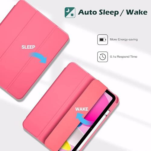 Proelite Case Cover For Apple Ipad (A16) 11Th/10Th Generation (2025/2022), Transparent Case Cover With Pencil Holder For Ipad 11Th/10Th Gen 2025/2022, Hot Pink