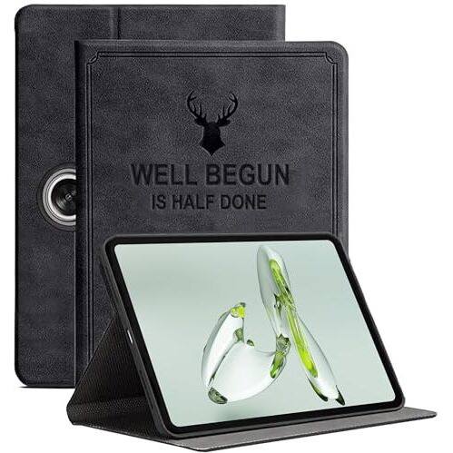 Proelite Cover For Oneplus Pad Go 11.35 Inch Cover, Deer Multi Angle Flip Case Cover For Oneplus Pad Go 11.35 Inch 2023, Support Auto Sleep Wake, Black