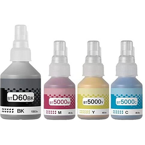 Rc Print Ink Compatible For Brother Bt6000Bk / Bt5000 Dcp T310, T300, T510, T500, T910, T710, T400W, T450W, T300W, T800W, T700, T810 Printe (Pack Of 4 Balck 108Ml Cmy 48Ml