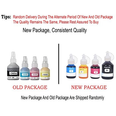 Rc Print Ink Compatible For Brother Bt6000Bk / Bt5000 Dcp T310, T300, T510, T500, T910, T710, T400W, T450W, T300W, T800W, T700, T810 Printe (Pack Of 4 Balck 108Ml Cmy 48Ml