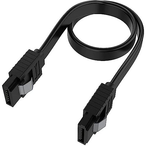 Etzin Sata Cable Iii 6Gbps Straight Hdd Sdd Data Cable With Locking Latch 16 Inches Compatible For Sata Hdd, Ssd, Cd Driver, Cd Writer, Black