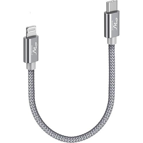 Wayona Mfi Certified Usb C To Lightning Cable Short 0.25M Fast Charging Pd 20W For Iphone 14 14 Pro 14 Plus 14 Pro Max 13 12 11 X And 8 Series (0.25M, Grey)
