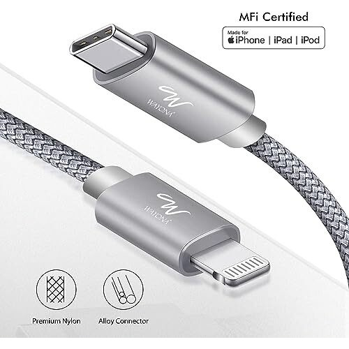 Wayona Mfi Certified Usb C To Lightning Cable Short 0.25M Fast Charging Pd 20W For Iphone 14 14 Pro 14 Plus 14 Pro Max 13 12 11 X And 8 Series (0.25M, Grey)