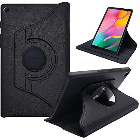 Cedo Samsung Tab A (10.1 Inch) Flip Cover | Leather Finish | 360 Degree Rotate Back Cover | Shockproof Back Cover Case For Samsung Galaxy Tab A (10.1 Inch) (2019) Sm-T510 /Sm T515 (Black)