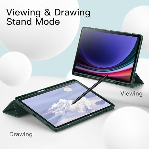 Proelite Cover For Samsung Galaxy Tab S9 Fe/S10 Fe 10.9 Inch Cover, Soft Flexible Flip Case Cover With S Pen Holder For Galaxy Tab S10/S9 Fe 10.9", Auto Sleep Wake, [Recoil Series] - Dark Green