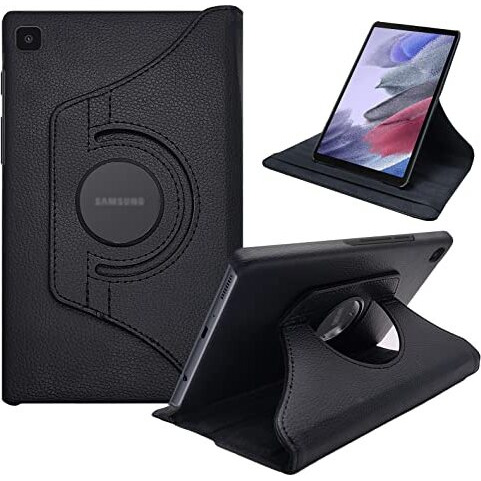Cedo Samsung Tab A7 Lite (8.7 Inch) Flip Cover | Leather Finish | 360 Degree Rotate Back Cover | Shockproof Back Cover Case For Samsung Galaxy Tab A7 Lite (8.7 Inch) (2021) Sm-T220 / T225 (Black)