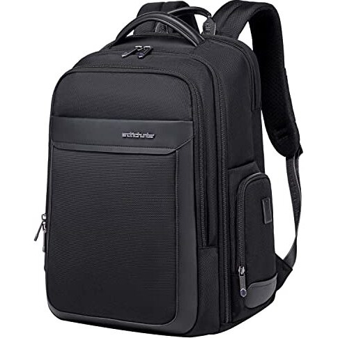 Arctic Hunter Travel Backpack For Men 45L Big Heavy Duty Office Travel Laptop Backpack Fit Upto 17" Laptop 1680D Polyester Water-Resistant Padded Overnight Laptop/Clothes Bag With Multi-Pockets, Black