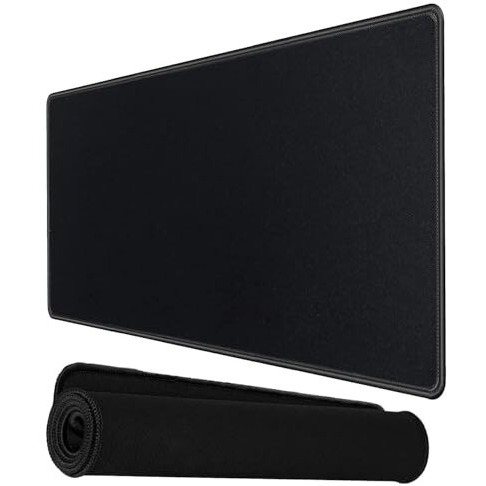 Storite 900X400X3Mm Extended Gaming Mouse Pad For Laptop/Computer With Stitched Embroidery Edges And Water Resistance Coating Natural Non Slippery Rubber Base Mousepad Desk Mat - Black