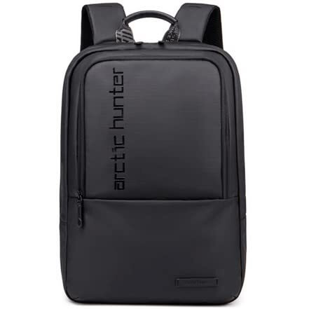 Arctic Hunter Slim Laptop Backpack For Men Women Lightweight 18L Expandable Backpack Shockproof 15.6" Laptop Pocket Water-Resistant Daypack Computer Bag For Office Daily Casual College, Black
