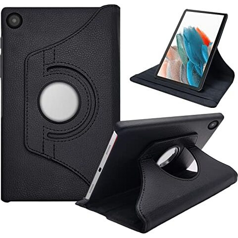 Cedo Samsung Tab A8 (10.5 Inch) Flip Cover | Leather Finish | 360 Degree Rotate Back Cover | Shockproof Back Cover Case For Samsung Galaxy Tab A8 (10.5 Inch) Sm-X200 / Sm-X205 (Black)