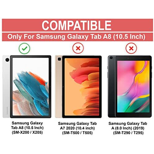 Cedo Samsung Tab A8 (10.5 Inch) Flip Cover | Leather Finish | 360 Degree Rotate Back Cover | Shockproof Back Cover Case For Samsung Galaxy Tab A8 (10.5 Inch) Sm-X200 / Sm-X205 (Black)