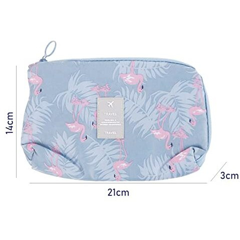 House Of Quirk Multi-Function Portable Digital Product Storage Electronic Accessories Travel Cable Organizer Pouch Shock-Proof Charger Data Line Bag - Grey Flamingo, Polyester