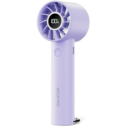 Gaiatop Mini Hand Fan, Powerful Handheld Fan, 3 Speed Strong Wind Personal Small Desk Fan With Led Torch, Rechargeable Usb Fan For Girl Women Travel Indoor Outdoor Use