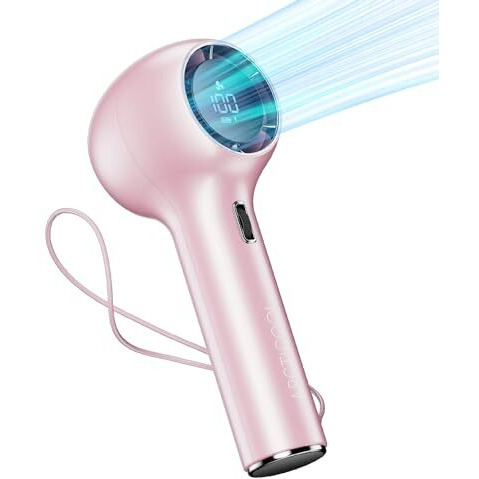 Arcticool High Speed Portable Fan - 100 Speed Adjustable Mini Fan - With Screen Display Hand Fan - Lightweight Design, Low Noise, And Easy Portability For Indoor And Outdoor Use (Pink)