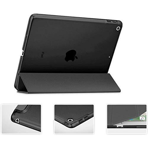 Proelite Faux Leather Smart Flip Case Cover For Apple Ipad 10.2" 9Th Gen (2021) / 8Th Gen / 7Th Gen With Stylus Pen, Black