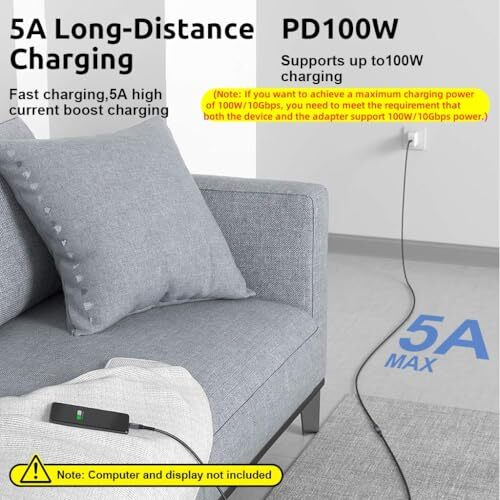 Verilux Usb C Extension Cable, 3.3Ft Usb Type C Male To Female Cable Support 100W Pd Fast Charging