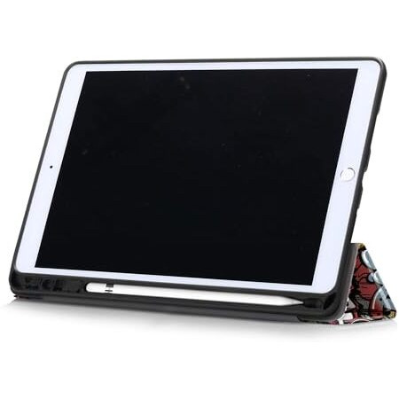 Proelite Smart Case For Ipad 10.2 Inch 2021 9Th/8Th/7Th Gen [Auto Sleep/Wake Cover] [Pencil Holder] [Soft Flexible Case] Recoil Series - Hippy With Stylus Pen