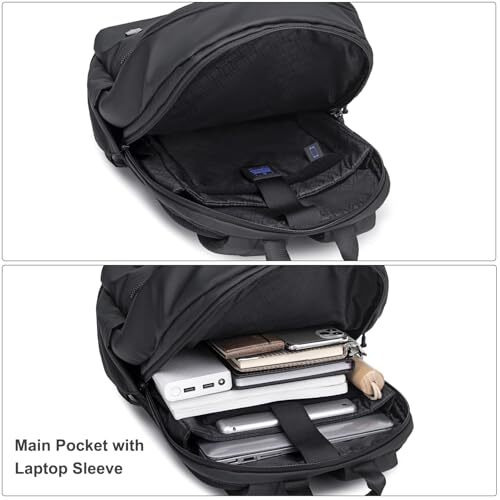 Arctic Hunter Compact Backpack For Men Women 21L Lightweight One-Day-Capacity 15.6" Laptop Bag Stylish Water-Resistant Office Laptop Backpack For Casual College Daypack, Black