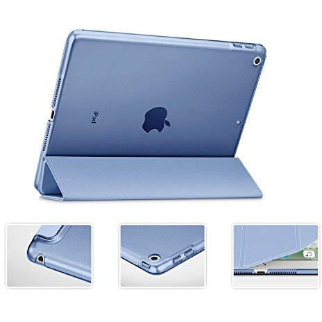 Proelite Smart Flip Case Cover For Apple Ipad 9.7 Inch 5Th/6Th Gen Air 1 Air 2 A1822 A1823 A1893 A1954 With Stylus Pen, Transparent Back, Dark Blue