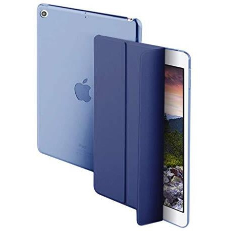 Proelite Smart Flip Case Cover For Apple Ipad 9.7 Inch 5Th/6Th Gen Air 1 Air 2 A1822 A1823 A1893 A1954 With Stylus Pen, Transparent Back, Dark Blue