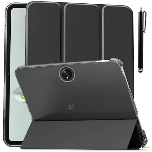 Proelite Cover For Oneplus Pad Go 11.35 Inch Case Cover, Transparent Flip Case Cover For Oneplus Pad Go 11.35 Inch 2023 With Stylus, Support Auto Sleep Wake, Black