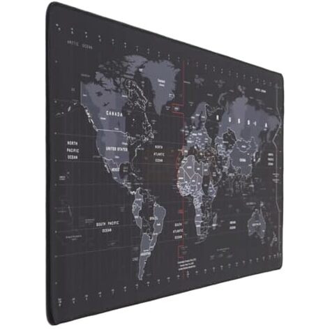 Zerfa World Map Extra Large Extended Anti Slip Rubber Gaming Mouse Pad & Keyboard Desk Mat For Computer Laptop (900Mm X 400Mm X 2Mm)