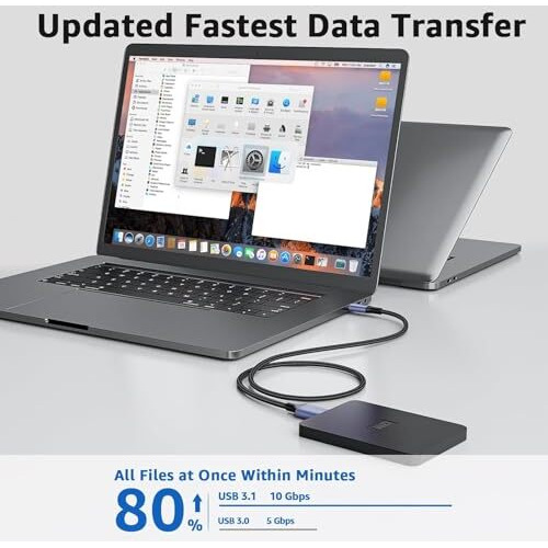 Rts Usb C Type C External Hard Drive Disk Hdd Cable Wire,Nylon Braided 10Gbps Fast Charging&Syncing Cord Compatible Usb 3.0 Portable External Hard Drives Such As Seagate,Wd,Maxtor(3Ft/1M),Black