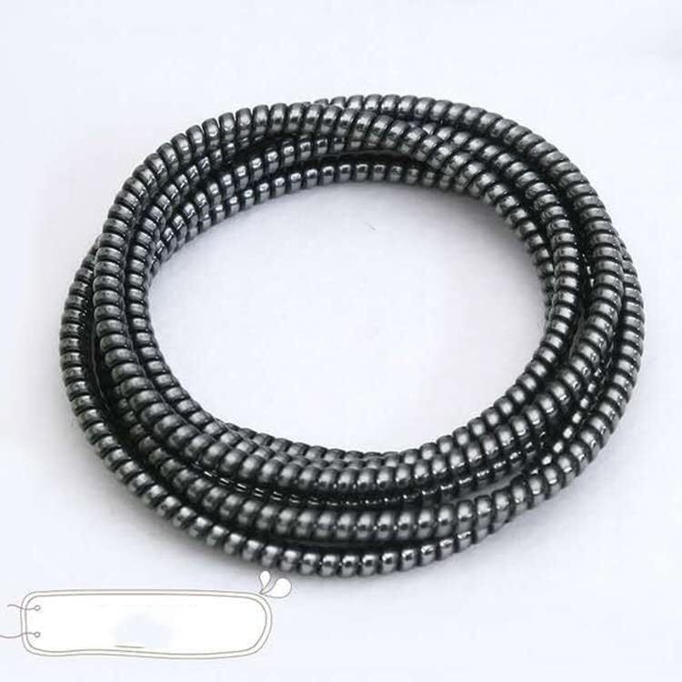 Gadgetbite Ultimate Cable Protector | Spiral Cable Protector 1.5 Meter/Cable Protector 150 Cm | Plastic Cord Wire Charger Winder For Iphone And Android Charging Cables (Black).