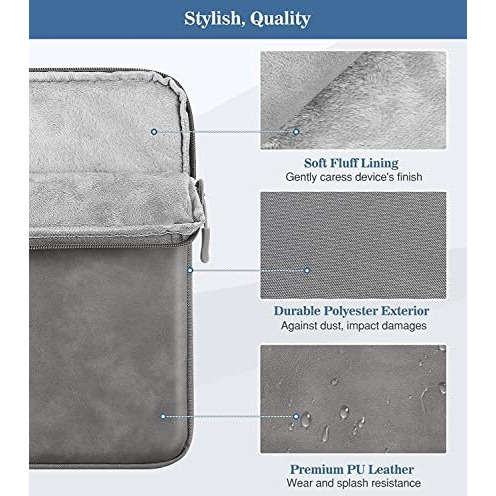 Proelite Polyester Tablet Sleeve Case Cover 12" To 13" For Apple Ipad Air 13/Pro 13/Pro 12.9 Samsung Galaxy Tab S7/S8/S9 Plus/S7/S9 Fe Plus 12.4", Lenovo Tab P12, Microsoft Surface Pro, Dark Grey