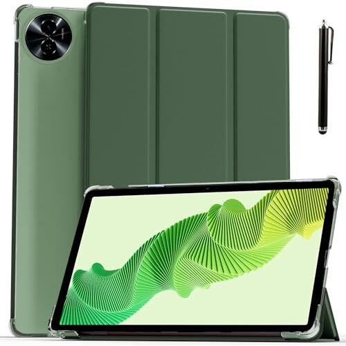 Proelite Case Cover For Realme Pad 2 11.5 Inch Cover, Smart Flip Case Cover For Realme Pad 2 11.5 Inch Translucent Back With Stylus Pen, Dark Green