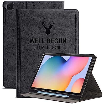 Proelite Cover For Galaxy Tab S6 Lite 2024, Deer Multi Angle Case Cover For Samsung Galaxy Tab S6 Lite 10.4 Inch With S Pen Holder, Supports Auto Sleep Wake, Black