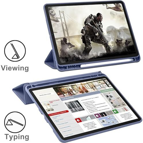 Proelite Cover For Galaxy Tab S9 Fe Plus/S9 Plus/S10+ 12.4 Inch Cover, Soft Flexible Flip Case Cover With S Pen Holder For Samsung Galaxy Tab S9 Fe+/S9 Plus/S10+ 12.4 Inch [Recoil Series]- Lavender