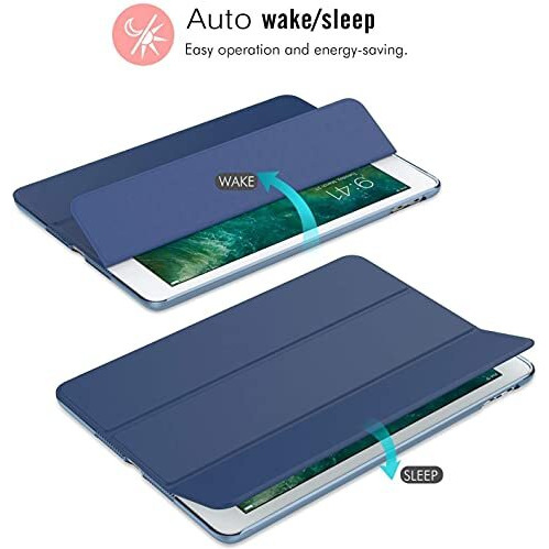Proelite Faux Leather Smart Flip Case Cover For Apple Ipad 10.2" 9Th Gen (2021) / 8Th Gen / 7Th Gen With Stylus Pen, Dark Blue