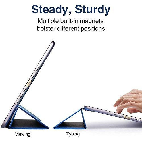 Proelite Faux Leather Smart Flip Case Cover For Apple Ipad 10.2" 9Th Gen (2021) / 8Th Gen / 7Th Gen With Stylus Pen, Dark Blue