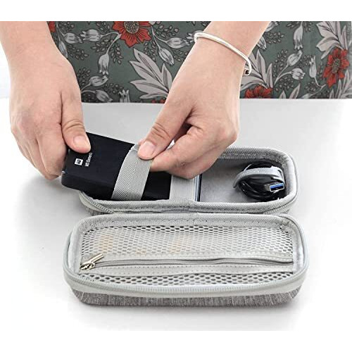 Solotravel Hard Disk Case Shockproof Hard Drive Case 2.5Inch External Hard Disk Case Eva Hard Disk Pouch External Hard Disk Cover (Grey Color)